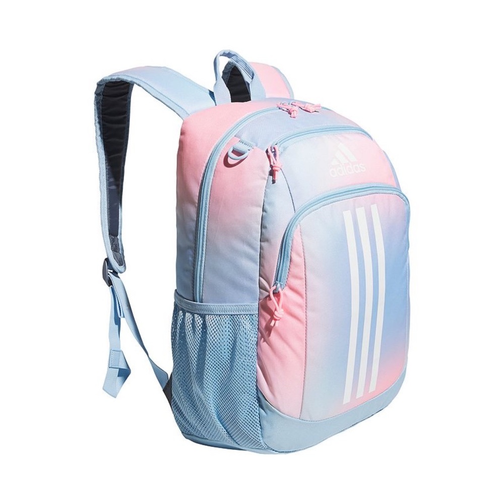 Adidas Kids' Pastel Pink and Blue Backpack
